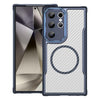 For Samsung Galaxy S24 Ultra 5G Carbon Fiber Texture MagSafe Translucent Phone Case(Blue)