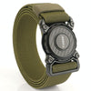 TUSHI 3.8cm Width Men Belts Army Style Quick Release Buckle Nylon Outdoor Man Casual Belt 125cm, Style: Elastic-Army Green