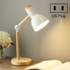 T1062 Dormitory Eye Protection Desk Lamp Bbedroom Bedside Wood Lamp, Power source: US Plug(White)
