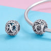S925 Sterling Silver 26 English Letter Beads DIY Bracelet Necklace Accessories, Style:X
