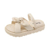 Summer Outerwear Thick Soled Casual Sandals Flat Slippers, Size: 39(Beige)