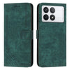 For Xiaomi Redmi K70 / K70 Pro Skin Feel Stripe Pattern Leather Phone Case with Long Lanyard(Green)