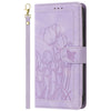 For Samsung Galaxy A26 5G Tulips Embossed Leather Phone Case with Lanyard(Purple)