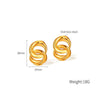 OPK GE910 1pair Simple Geometric Looped Temperament Stud Earrings Vintage Stainless Steel Earrings