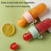 Portable Dual-purpose Baby Food Feeding Spoon Fruit Vegetable Silicone Feeding Pacifier Bottle(Pink)