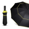 Fully-Automatic Double Rain 3 Folding Wind Resistant Travel Business Big Umbrella(Black)