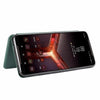 For Asus ROG Phone II Carbon Fiber Texture Horizontal Flip TPU + PC + PU Leather Case with Card Slot(Green)