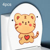 4pcs Bathroom Toilet Deodorant Stickers Felt Cute Cartoon Aromatherapy Decorative Wall Stickers, Size: 22x18cm(Tiger)