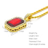 Hip Hop Mini Rhinestone Colorful Pendant Twist Necklace for Men(Gold and Red)