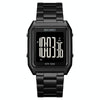 SKMEI 1879 Square Large Screen Men Steel Belt Multi-function EL Luminous Watch, Color: Black Black Machine