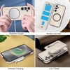 For Samsung Galaxy A35 5G Zipper Wallet Split MagSafe Leather Back Phone Case(White)
