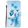 For Samsung Galaxy S23 5G Crystal Texture Colored Drawing Leather Phone Case(Blue Butterflies)