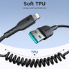 JOYROOM SA38-CL3 30W USB-C / Type-C to 8 Pin Coiled Fast Charging Data Cable, Length:1.5m(Black)