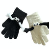 Fall Winter Couple Students Magnetic Warm Gloves Cute Dolls Outdoor Hand In Hand Mittens, Size: Average(White+Black)