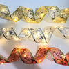 Christmas LED Lights Bronzing Double Ribbon String Lights, Specification: 1m(Silver Warm Light)