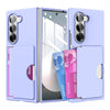 For Samsung Galaxy Z Fold6 5G Skin Feel Transparent Card Bag Phone Case(Light Purple)