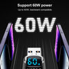 60W 10Gbps Intelligent Digital Display Fast Charge Adapter USB-A to Type-C