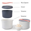 Kitchenware Microwave Oven Utensils Rrice Cooker Heating Steamer Pot Steamed Rice Box(Forest Green)