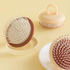 Finger Ring Scalp Massage Comb Air Cushion Comb Household Female Hair Wash Brush(Coffee)