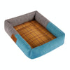 Cooling Pet Mat, Breathable Rattan & Linen, Grey Blue, 60x50cm (L)