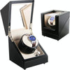 Automatic Watch Shaker Electric Rotating Winding Watch Gift Box, US Plug(Black White)