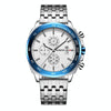 OCHSTIN 7079 Multifunctional Quartz Waterproof Luminous Steel Strap Men Watch(Silver Blue 02)
