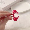 Mini Pearl Hair Clip Side Princess Hair Clip Cute Rabbit Ears Small Grip(Red White)
