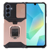 For Samsung Galaxy A16 5G / 4G Camera Shield Card Slot PC Hybrid TPU Phone Case(Rose Gold)
