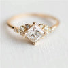 Geometric Square Rings for Women Wedding Rhinestone Finger Rings Charm Jewelry, Ring Size:10