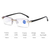 Rimless Anti Blue-ray Blue Film Lenses Presbyopic Glasses, +3.50D(Black)
