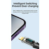 USAMS Type-C to 8 Pin PD20W Aluminum Alloy Transparent Digital Display Fast Charge Data Cable, Cable Length:2m(Purple)