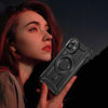 For iPhone 12 Lens Holder MagSafe Phone Case(Black)