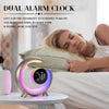 20W Dual Alarm Clock Touch Control Wake Up RGB Light with Nature Music for Sleep (Silver)