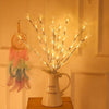 LED Fiber Optic Flower Twig Light String Room Bedroom Romantic Decoration Lantern(Silver Branches)