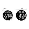 6620 12 Inch LED Simple Wall Clock Living Room Round Silent Digital Temperature And Humidity Electronic Clock(Black Frame US Plug)