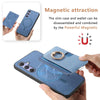 For Samsung Galaxy A54 5G Retro Cross Leather Ring Side Insert Card Bag MagSafe Phone Case(Blue)