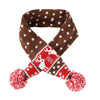 Large Brown Elk Christmas Dog Scarf - 70cm Long