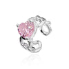 925 Sterling Silver Ladies Irregular Crystal Onyx Open Ring, Specification:J2960