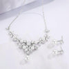 Elegant Simple Bridal Wedding Earrings Zircon Necklace Set(TL72)