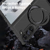 For Samsung Galaxy Z Fold4 Kevlar Carbon Fiber 360 Rotation MagSafe Holder Phone Case(Gray)