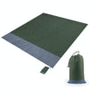 Polyester Waterproof Plaid Cloth Pocket Picnic Mat Outdoor Camping Beach Mat, Size: 2.1 x 2m(Army Green + Gray)