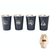 4 PCS / Set Outdoor Picnic Stainless Steel Cup With Storage Bag (Dark Blue)