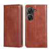 For Asus Zenfone 9 Gloss Oil Solid Color Magnetic Leather Phone Case(Brown)