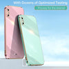 For iPhone X XINLI Straight 6D Plating Gold Edge TPU Shockproof Case(Mint Green)