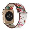 Fashion Pastoralism Style Little Floral Pattern Women Watch Leather Wrist Band For Apple Watch Series 7 41mm / 6&SE&5&4 40mm / 3&2&1 38mm