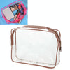 Portable Travel Zip Look PVC Bags Waterproof Transparent Makeup Storage Bag, SIZE:L(Brown)