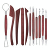 11 PCS/Set Pottery Wooden Rod Carving Scraper Clay Aid