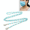 Necklace Personalized Handmade Crystal Bead Chain Mask Anti-Lost Lanyard Glasses Chain(Blue)