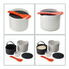 Kitchenware Microwave Oven Utensils Rrice Cooker Heating Steamer Pot Steamed Rice Box(Bright Orange)