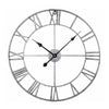 40cm Retro Living Room Iron Round Roman Numeral Mute Decorative Wall Clock (Silver)